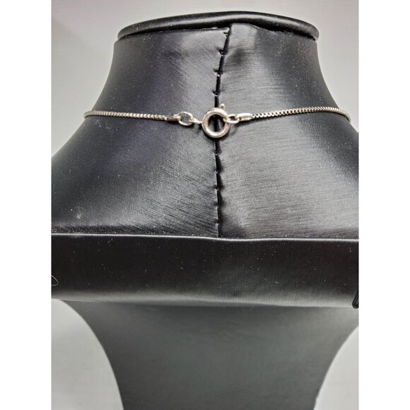 vintage .925 sterling silver pendant red cut chrystals necklace - Picture 4 of 14